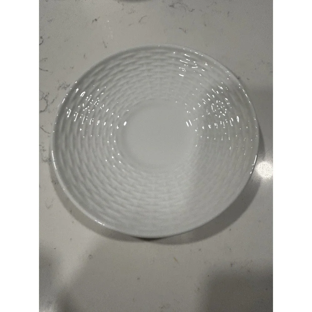 1986‎ Wedgwood Bone China Nantucket Basketweave Geo. Davis Flat Cup & Saucer